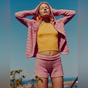 Free People Laguna Love Sweater Set In Pink Size Small